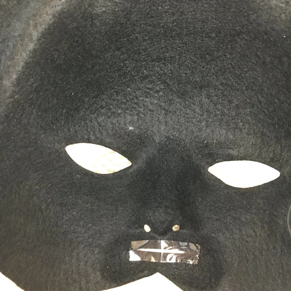 Cesar' Satin Masquerade Panther Blk Cat Mask NWT NOS
